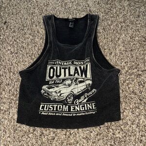 Black Outlaw Graphic Tank Top